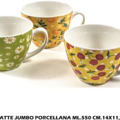 Tazzone Latte Jumbo Porcellana Ml.550 Cm.14X11,2X8,5H Dec. A