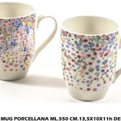 Tazza Mug Porcellana Ml.550 Cm.13,5X10X11H Dec. Ass.