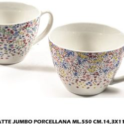 Tazzone Latte Jumbo Porcellana Ml.550 Cm.14,3X11,2X8,5H Ass.