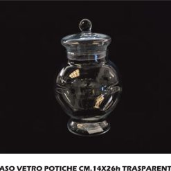 Vaso Vetro Potiche Cm.14X26H Trasparente