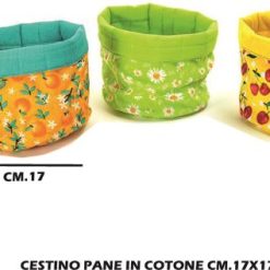 Cestino Pane In Cotone Cm.17X17 Col. Ass.