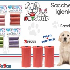 Sacchetti Igienici Col. Ass. Cani Gatti Pz.45 15X9