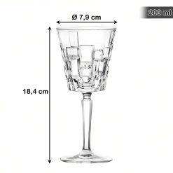 Calice Vino in Cristallo da 20cl Etna Set 6pz - Splendente Elegante per Vino, Champagne, Ristorante - immagine 5
