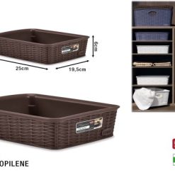 Cestino Elegance M Cm.25X19,5X6H Moka Stefanplast