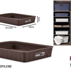 Cestino Elegance L Cm.35,5X26X6H Moka Stefanplast