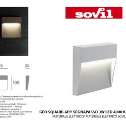 Applique Segnapasso Quadrato 3W Led 4000K Bianco