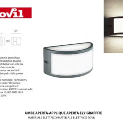 Applique Alluminio Pressofuso E27 Diffus. Termoplastico Opal