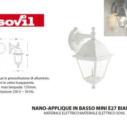 Applique Alluminio Pressofuso E27 Diffus. Vetro Trasp.