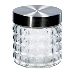 Barattolo Vetro C/Cop. Acciaio Cm.11X12H