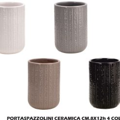 Porta Spazzolini Ceramica Cm.8X12H 4 Colori