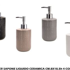 Dispenser Sapone Liquido Ceramica Cm.8X18,5H 4 Colori