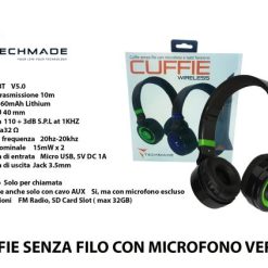 Cuffie Senza Filo Con Microfono Verde