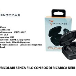 Auricolari Senza Filo Con Box Di Ricarica Neri