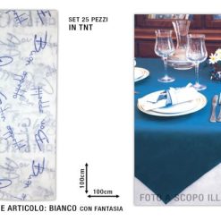 Coprimacchia Cm.100X100 Set 25 Pz. Buon Appetito Bianco