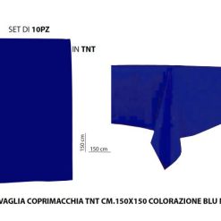 Tovaglia Coprimacchia Tnt 150X150 Set 10 Pz. Blu Notte