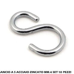 Gancio A S Acciaio Zincato Mm.4 Set 10 Pz.