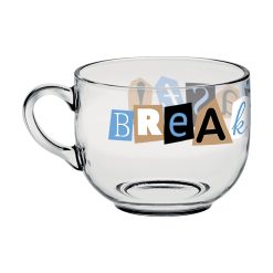 Tazzone Vetro Breakfast Con Manico Cc.700 Dec.Letters Breakf