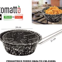 Friggitrice C/Cestello Cm.24 Ferro Smaltato