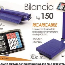 Bilancia Metallo Pieghevole Kg.150 Cm.30X52X70H