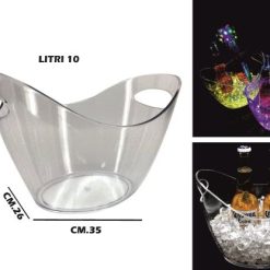 Secchiello Champagne Ovale Con Manici Trasparente