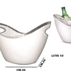 Secchiello Champagne Ovale Lt.10 Bianco