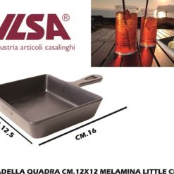 Mini Padella Quadra Cm.12X12 Melamina Little Chef