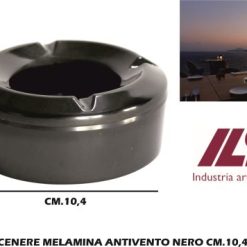 Posacenere Melamina Nero Antivento Cm.10,4 Tabletop