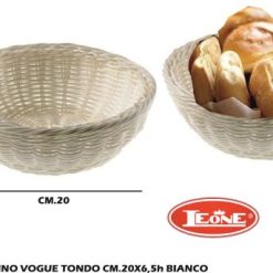 Cestino Vogue Tondo Cm.20X6,5H Bianco