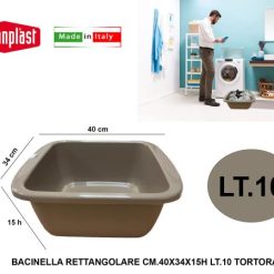 Bacinella Rett.Re Cm.40X34X15H Lt.10 Tortora - immagine 1