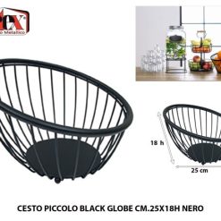 Cesto Piccolo Black Globe Cm.25 Nero