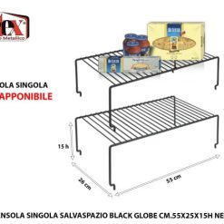 Mensola Singola Salvaspazio Black Globe Cm.55 Nero