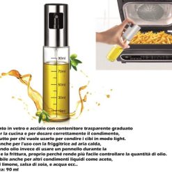 Oliera Vetro E Acciaio Spray Graduata Ml.90