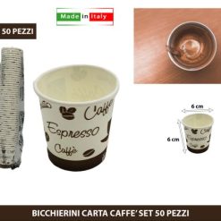 Bicchierini Carta Caffe' Set 50 Pz.