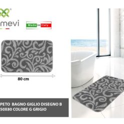 Tappeto Bagno Giglio Dis.B Cm.50X80 Col. G Grigio