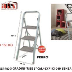 Sgabello 3 Gradini ''Rise 3'' Cm.46X71X104H Senza Tappetino
