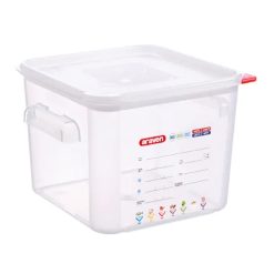 Contenitore Quadrato con Maniglie Araven Per Alimenti - 6 Litri - cm 23.5X23.5X19h Ermetico Doppia Guarnizione Apertura e Trasporto Semplice