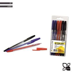 Penne Biro Set 6 Pz. 2 Blu 2 Nere 2 Rosse
