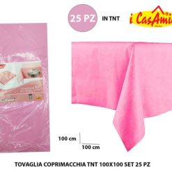 Tovaglia Coprimacchia Tnt 100X100 Set 25 Pz. Rosa