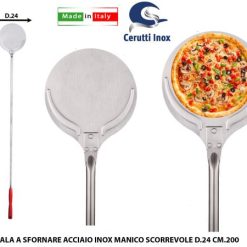 Pala A Sfornare Acciaio Inox Manico Scorrev. D.24 Cm.200