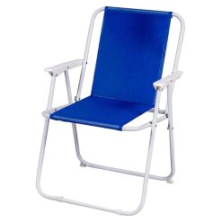 Sedia Relax Tubo Mm.18 Telaio Bianco Telo Oxford T.U. Blu