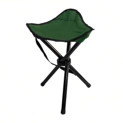 Sgabello Pieghevole Basso da Pesca Campeggio Giardino per Esterni Portatile, Tessuto Oxford Verde, Facile da Portare, con Tracolla, Mini Sedia