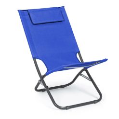 Spiaggina Ferro Con Cuscino Telaio Mm.22 Telo Blu