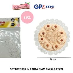 Sottotorta Carta Diam. Cm.34 Set 8 Pz.