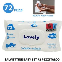 Salviettine Baby Set 72 Pz. Talco