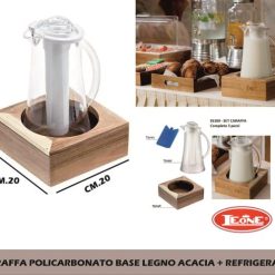 Caraffa Policarbonato Base Legno Acacia + Refrigerante