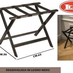 Reggivaligia In Legno Nero Cm.65X36X51H