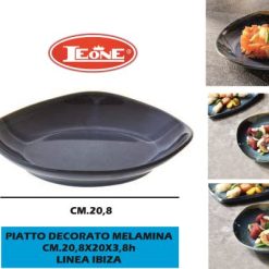 Piatto Decorato Melamina Cm.20,8X20X3,8H Linea Ibiza