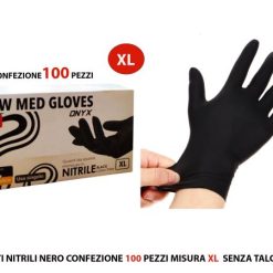 Guanti Nitrile Nero Conf. 100 Pz. Mis.Xl Senza Talco