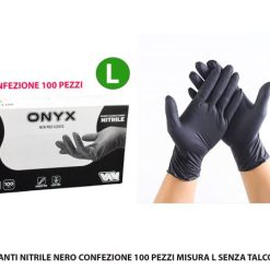 Guanti Nitrile Nero Conf. 100 Pz. Mis.L Senza Talco