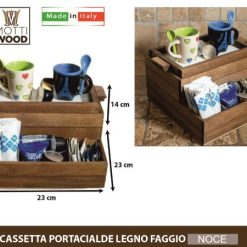 Cassetta Portacialde Legno Faggio Noce